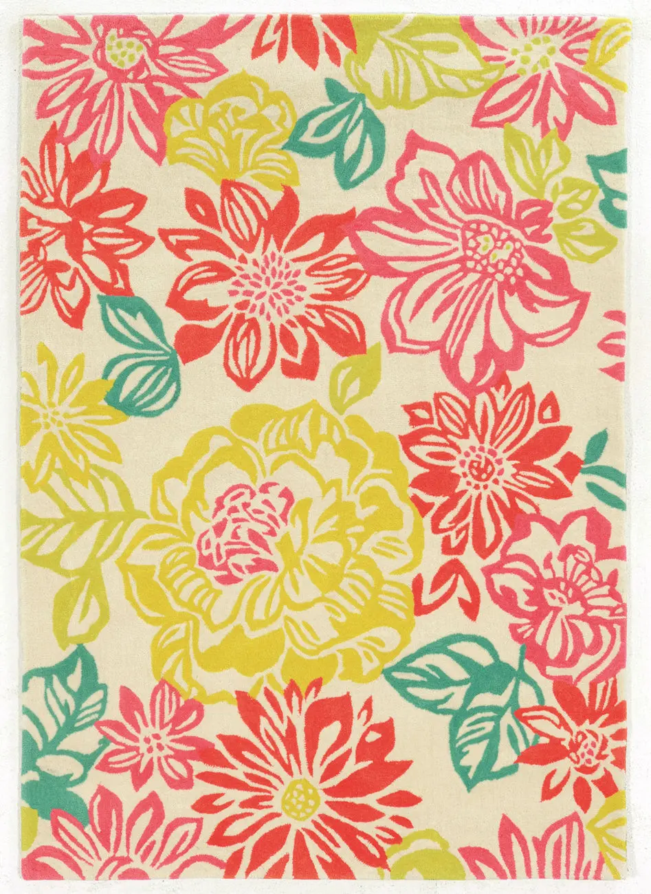 Linon Beige Floral Rug 10