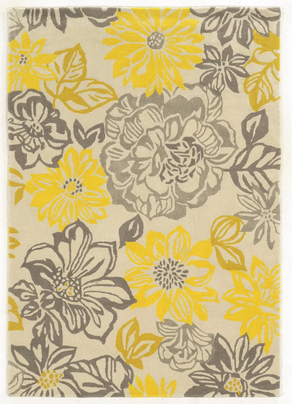 Linon Beige Floral Rug 11