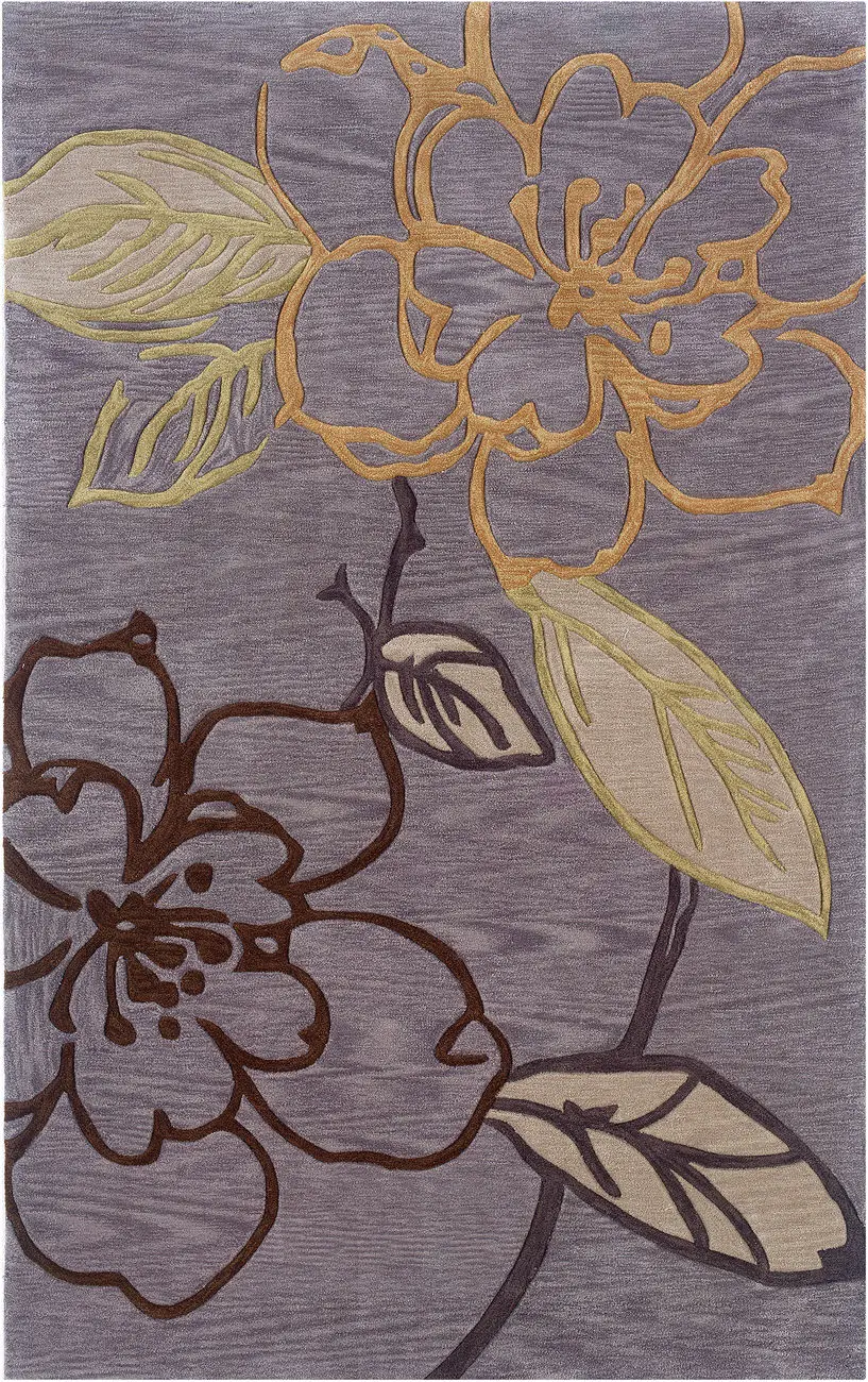 Linon Pink Floral Rug