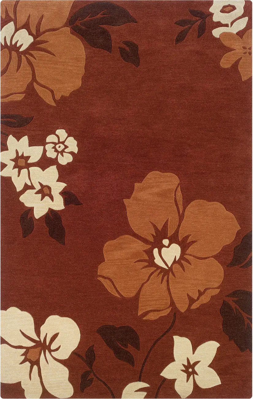 Linon Red Floral Rug 6