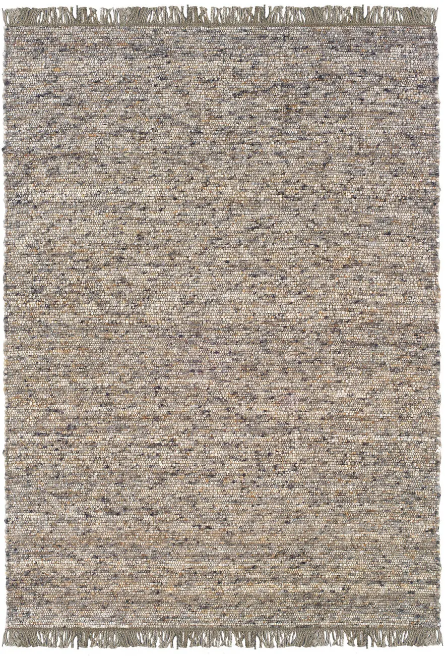 Linon Brown Wool Braided Rug