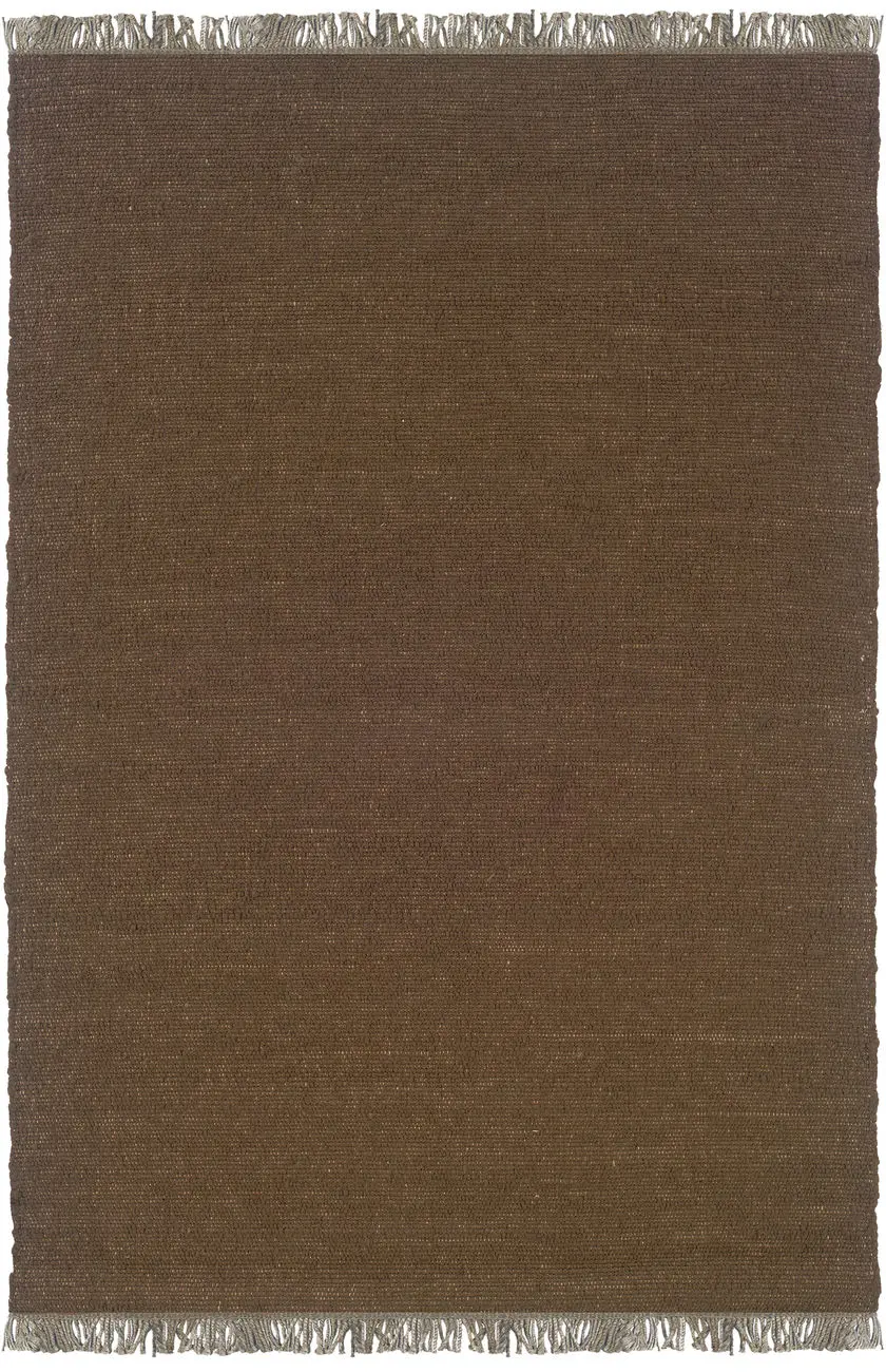 Linon Brown Wool Braided Rug 2