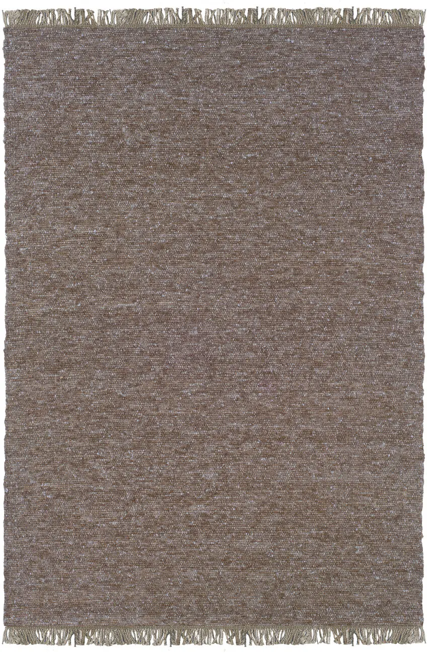 Linon Brown Wool Braided Rug 3