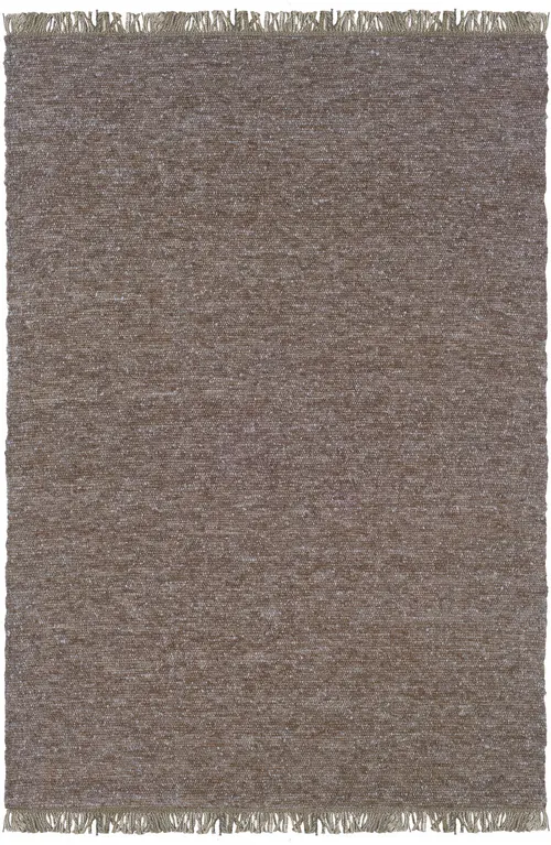 Linon Brown Wool Braided Rug 3
