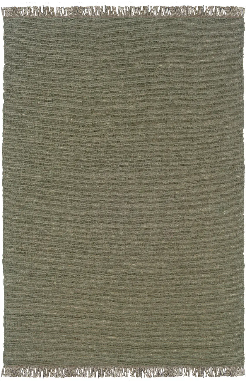 Linon Green Wool Braided Rug