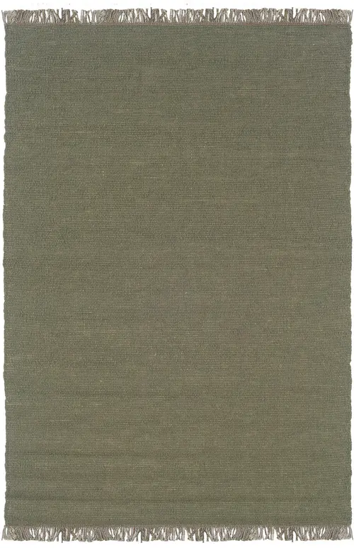Linon Green Wool Braided Rug