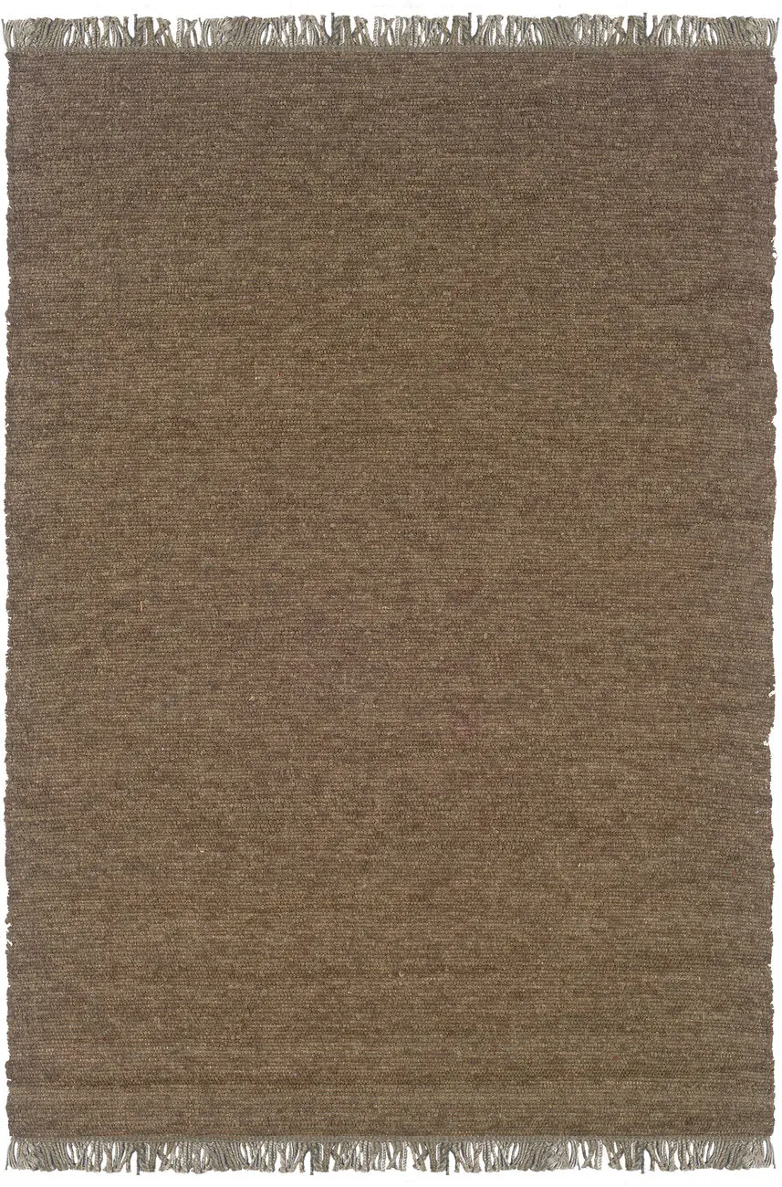 Linon Brown Wool Braided Rug 4