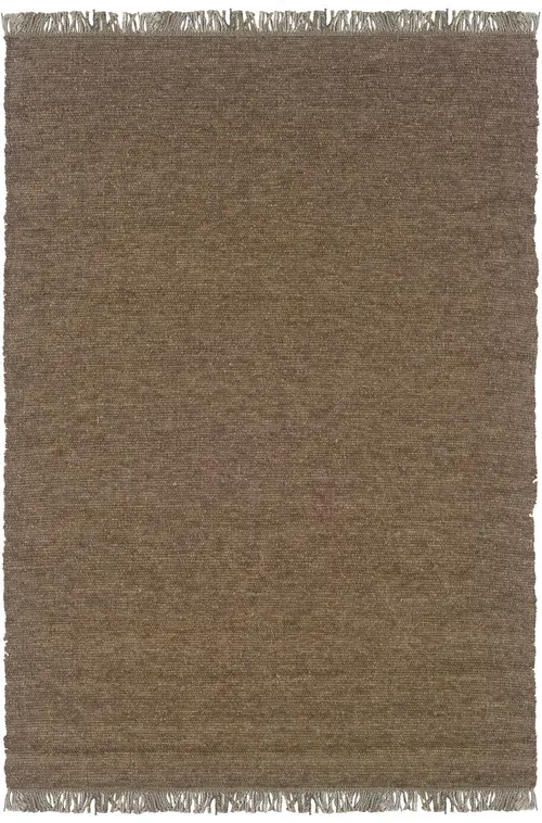 Linon Brown Wool Braided Rug 4