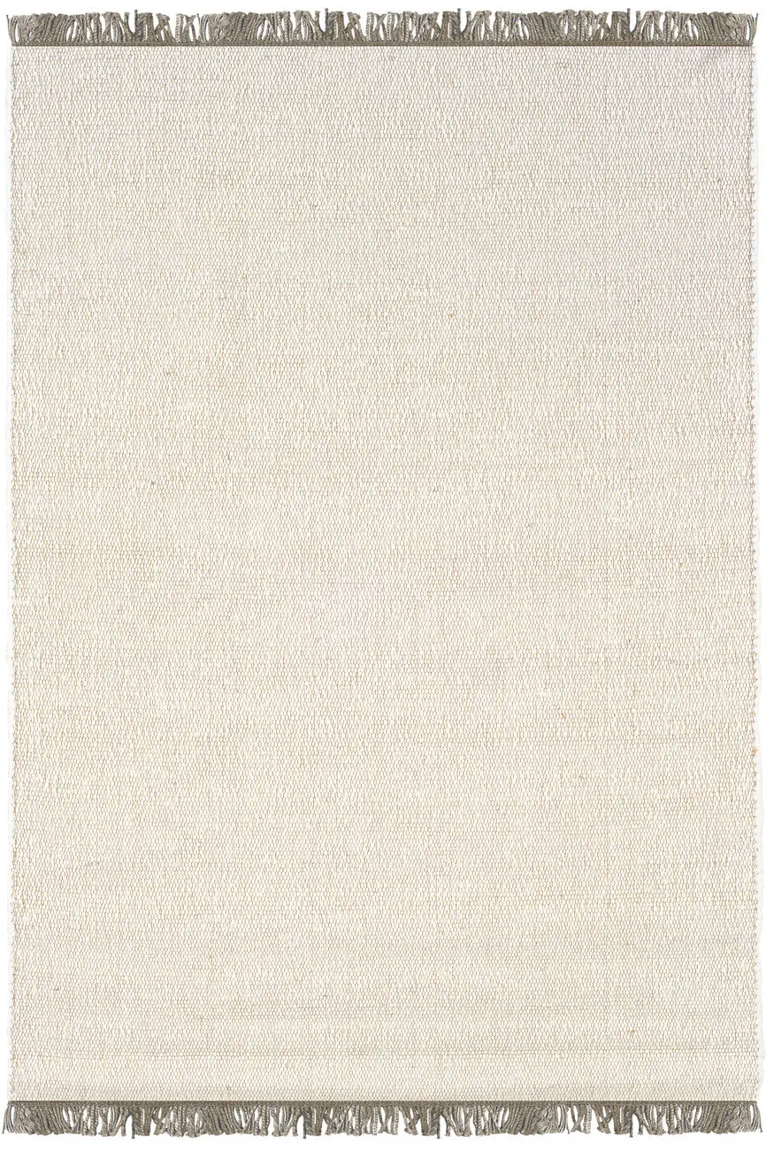 Linon Beige Wool Braided Rug 2