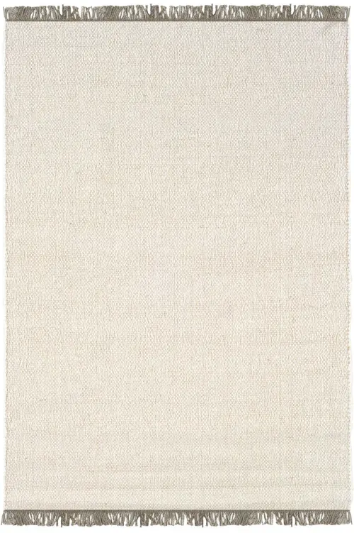 Linon Beige Wool Braided Rug 2