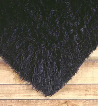 FlokatiRug Black Solid Color Shag Rug