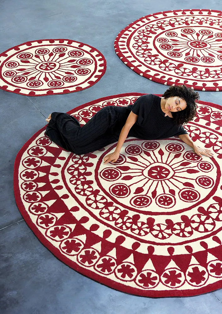 Nanimarquina Red Oddly Shaped Wool Rug 3