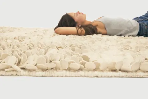Nanimarquina White Shag Wool Rug