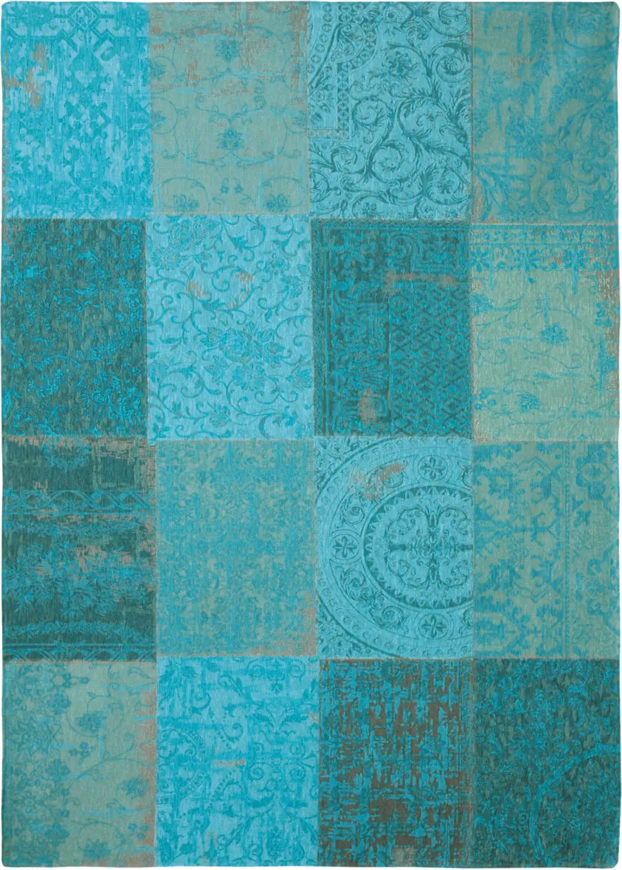 Louis De Poortere Vintage - Multi Blue Flatweave Cotton Rug
