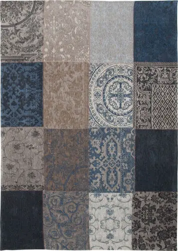 Louis De Poortere Vintage - Multi Blue Flatweave Cotton Rug