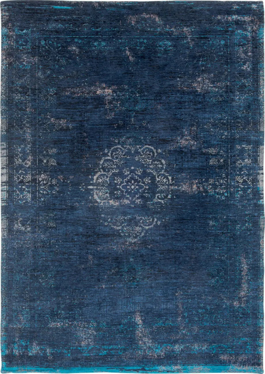 Louis De Poortere Fading World - Medaillon Blue Flatweave Cotton Rug