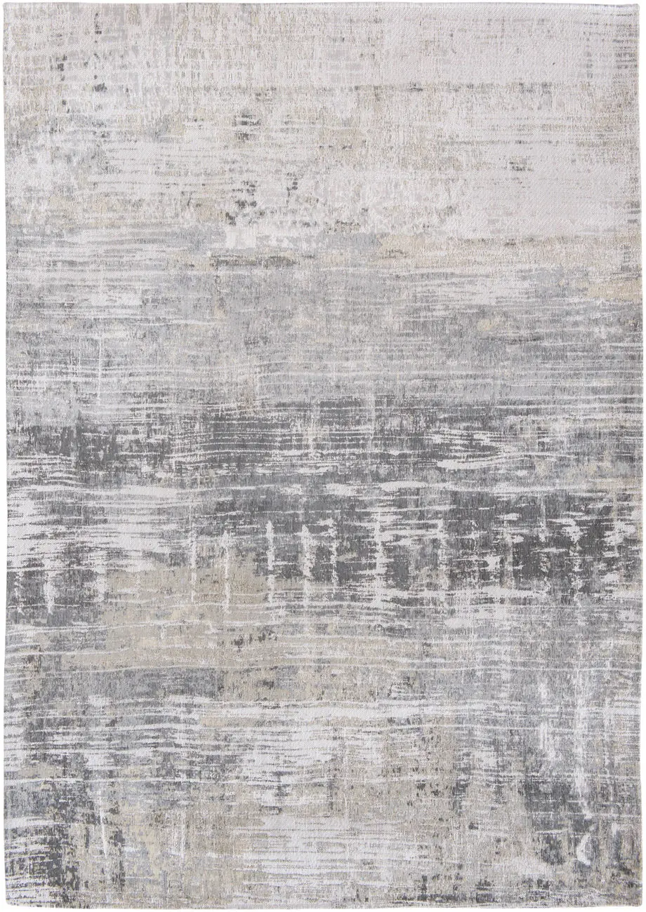 Louis De Poortere Atlantic - Streaks Gray Flatweave Cotton Rug