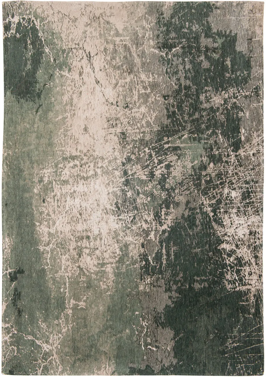 Louis De Poortere Mad Men - Cracks Green Flatweave Cotton Rug