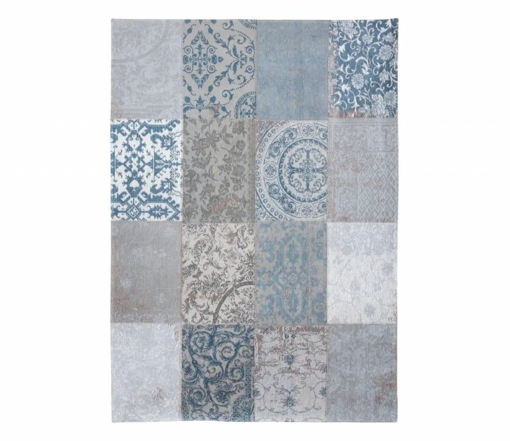 Louis De Poortere Vintage - Multi Blue Flatweave Cotton Rug