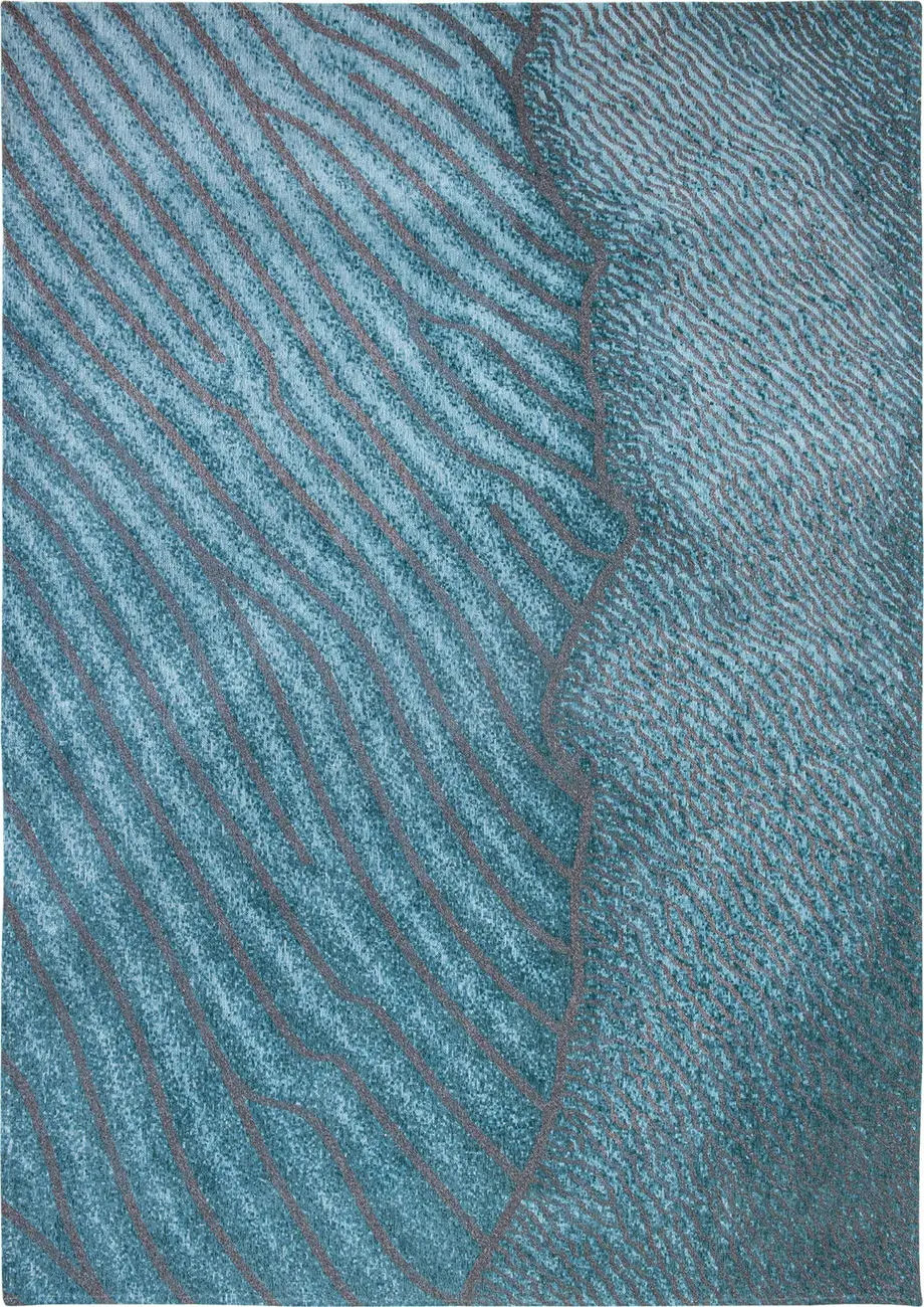 Louis De Poortere Waves - Shores Blue Flatweave Cotton Rug