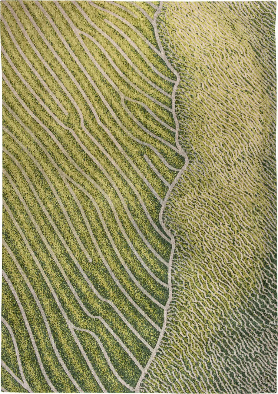 Louis De Poortere Waves - Shores Green Flatweave Cotton Rug