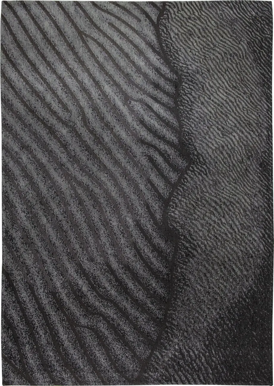 Louis De Poortere Waves - Shores Black Flatweave Cotton Rug