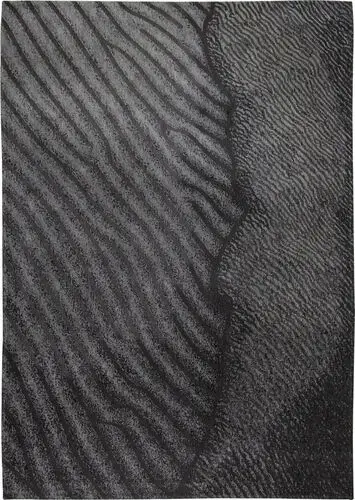 Louis De Poortere Waves - Shores Black Flatweave Cotton Rug