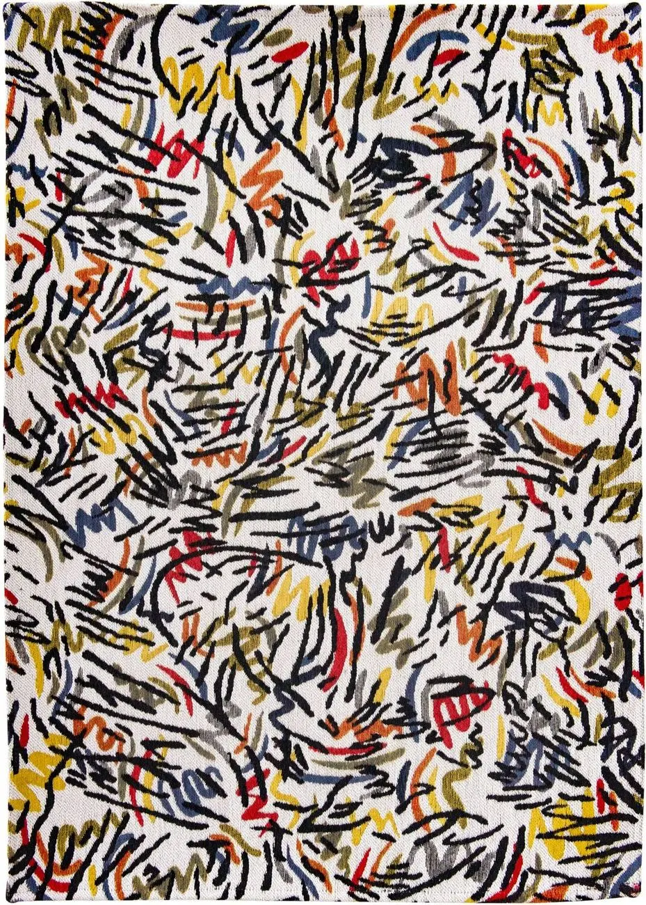 Louis De Poortere Gallery - Graffito Multi-Colored Flatweave Cotton Rug