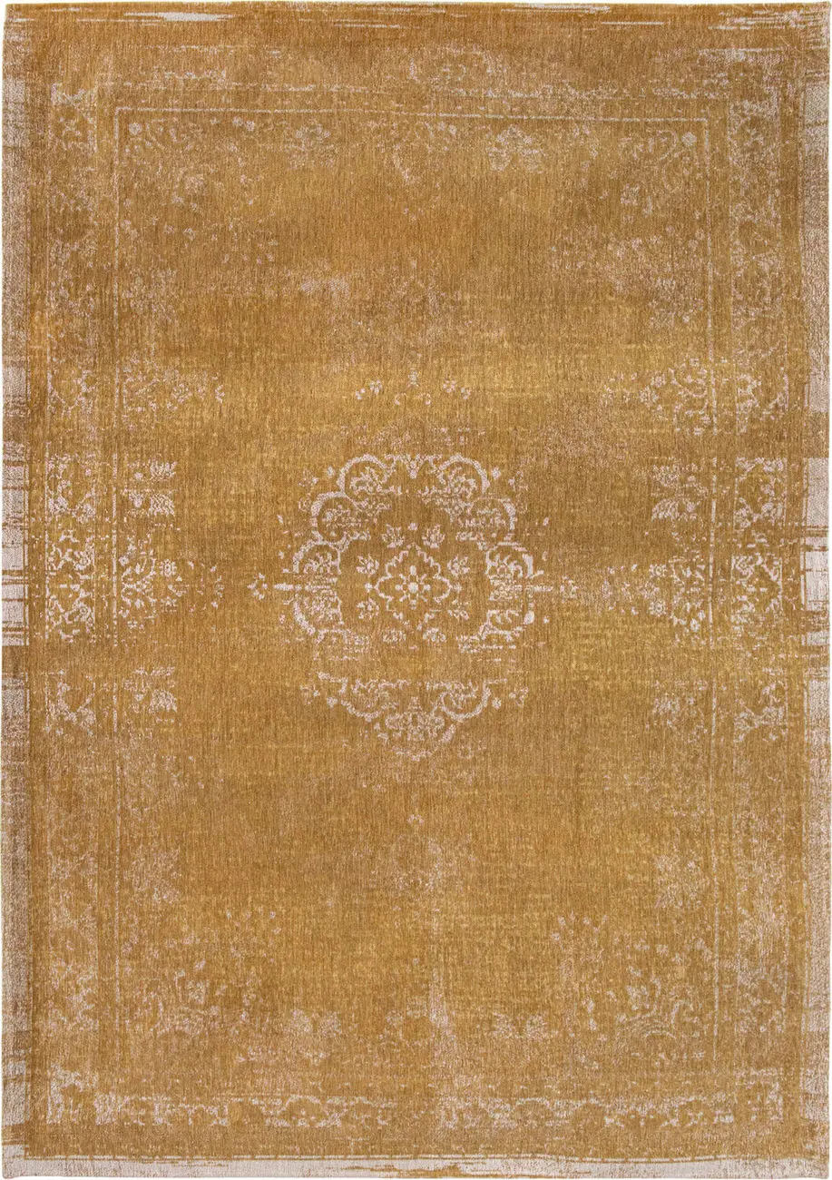 Louis De Poortere Fading World - Medaillon Yellow Flatweave Cotton Rug