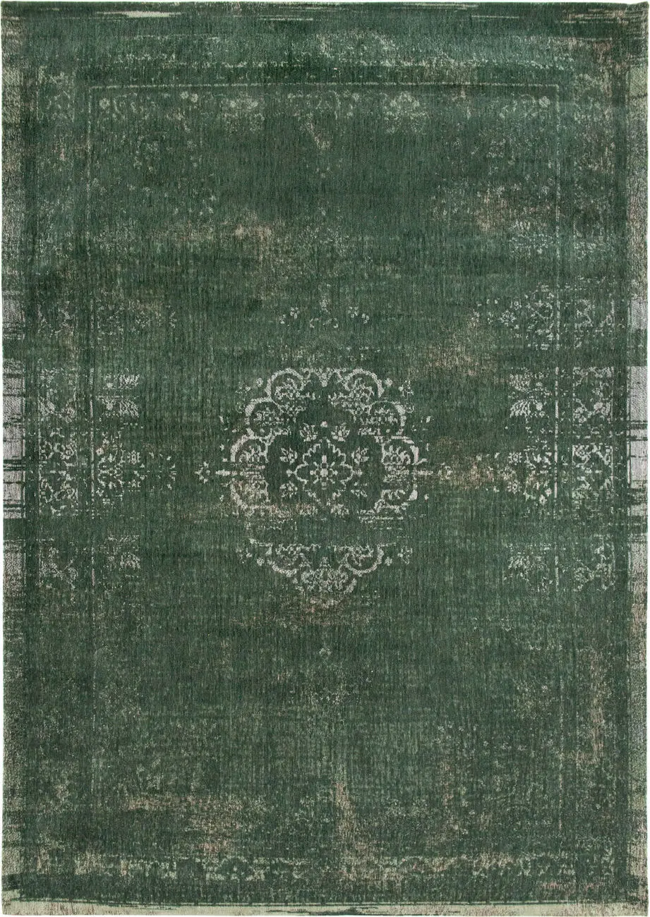 Louis De Poortere Fading World - Medaillon Green Flatweave Cotton Rug