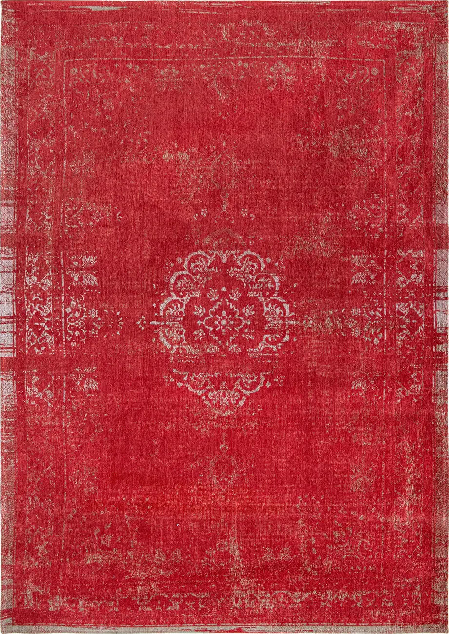 Louis De Poortere Fading World - Medaillon Red Flatweave Cotton Rug
