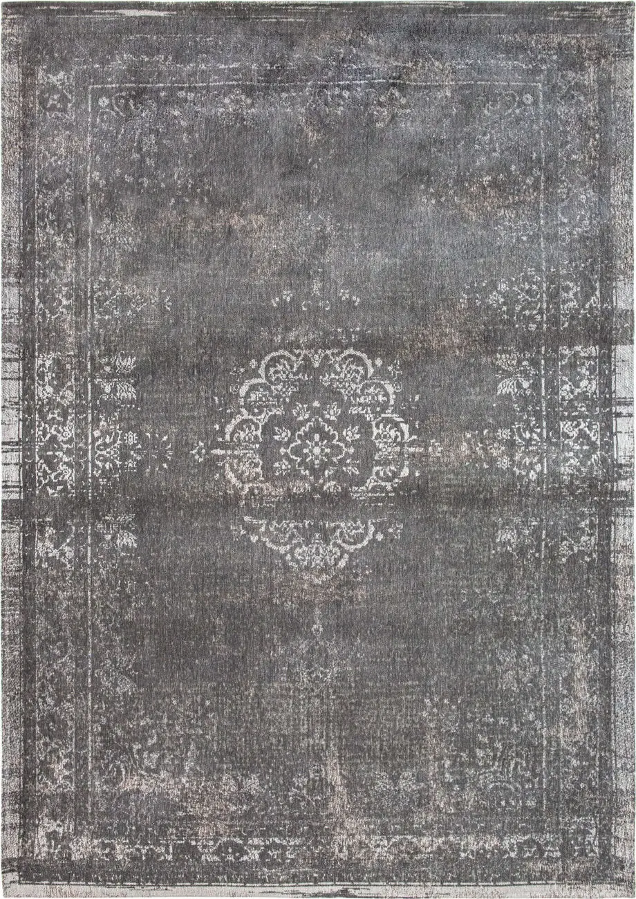 Louis De Poortere Fading World - Medaillon Gray Flatweave Cotton Rug