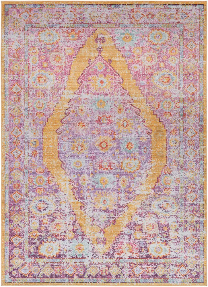 Antioch AIC-2303 Bright Pink Synthetic Traditional Rug