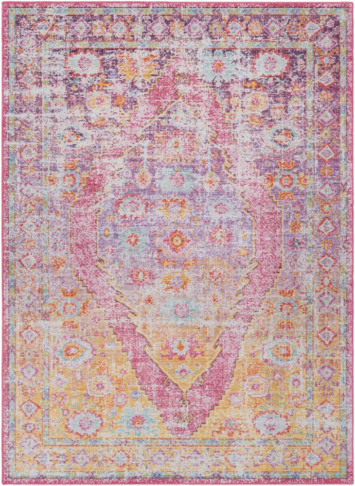 Antioch AIC-2304 Bright Pink Synthetic Transitional Rug