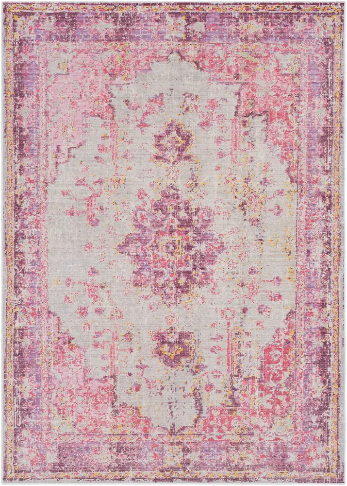 Antioch AIC-2305 Bright Pink Transitional Synthetic Rug