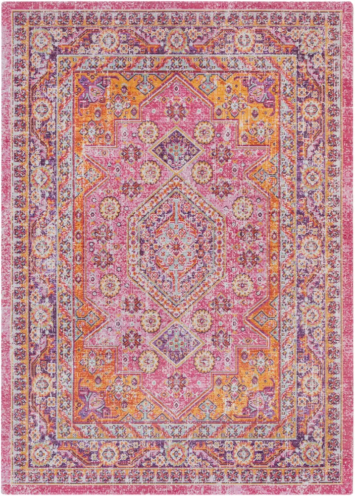 Antioch AIC-2322 Bright Pink Synthetic Traditional Rug