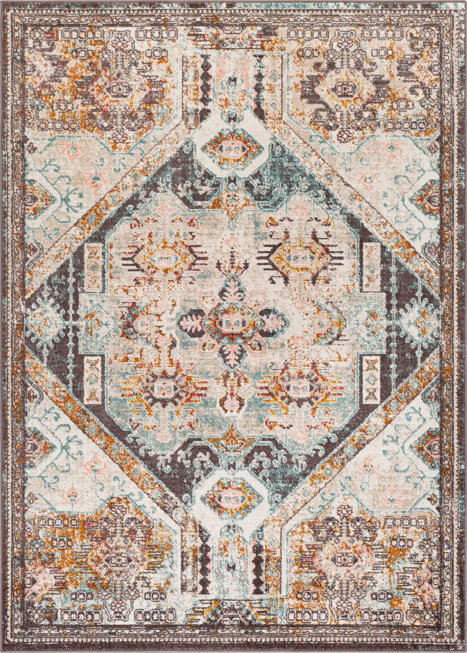 Modern Loom Acactus ACS-2324 Multi-Colored Power Loomed Synthetic Rug