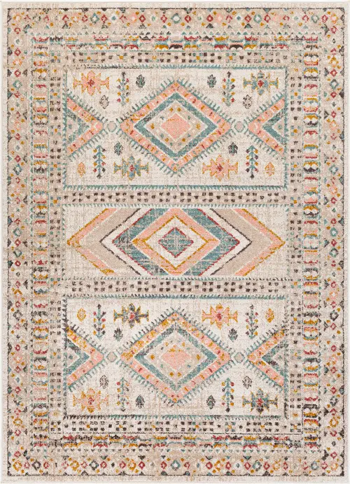 Modern Loom Acactus ACS-2336 Multi-Colored Power Loomed Synthetic Rug