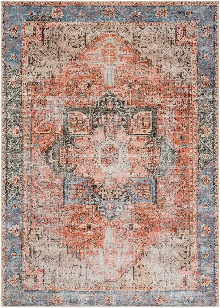 Aaronnie AAI-2309 Rose Synthetic Traditional Rug