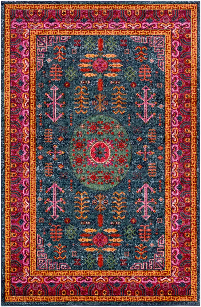 Acacint ACT-1005 Teal Synthetic Traditional Rug