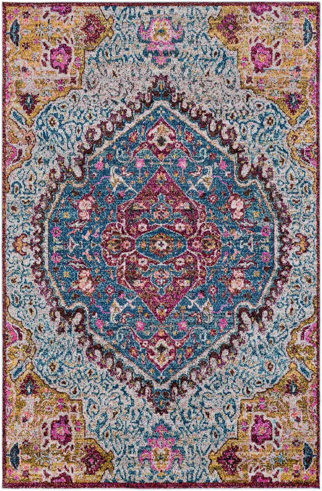 Acacint ACT-1015 Aqua Bordered Traditional Rug