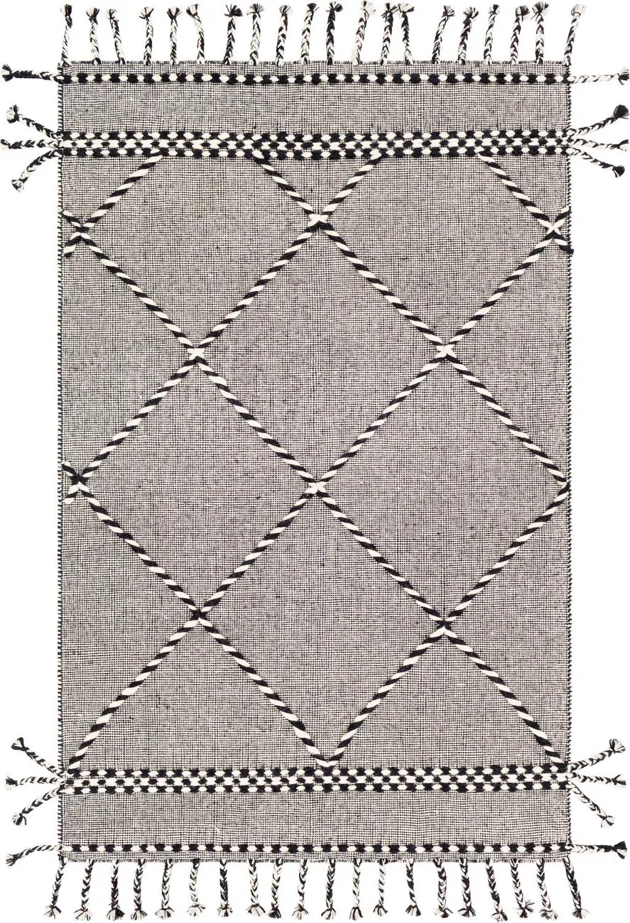 Apache APA-2306 Black Wool Braided Rug