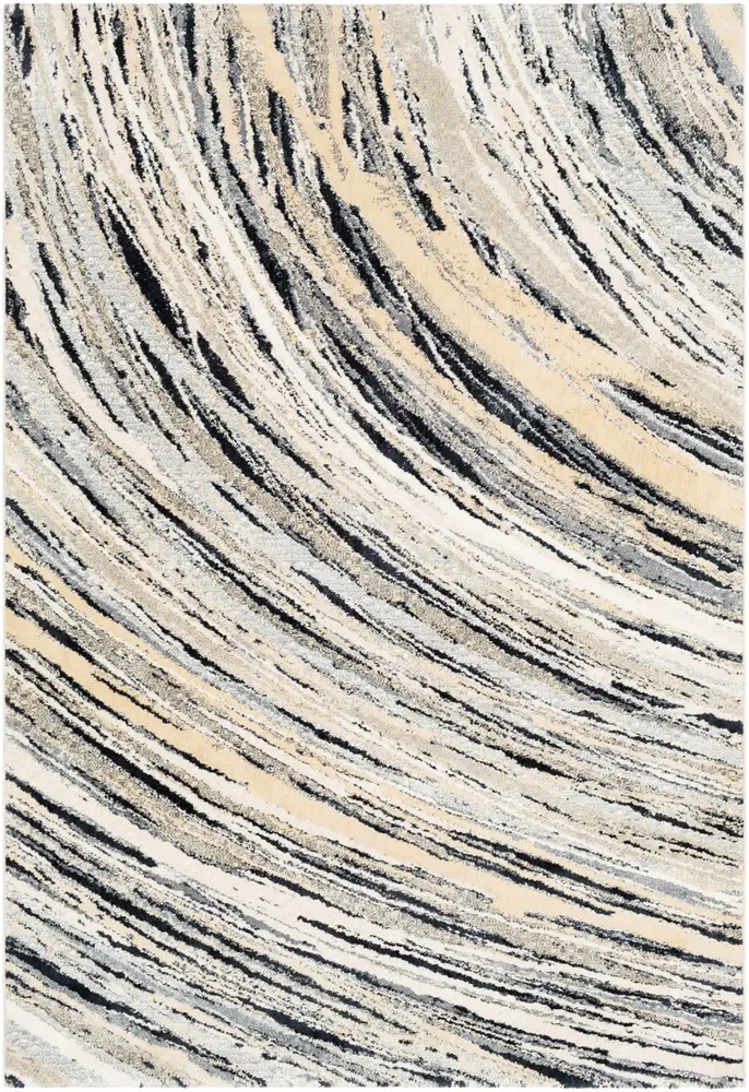 Apricity APY-1019 Butter Abstract Synthetic Rug
