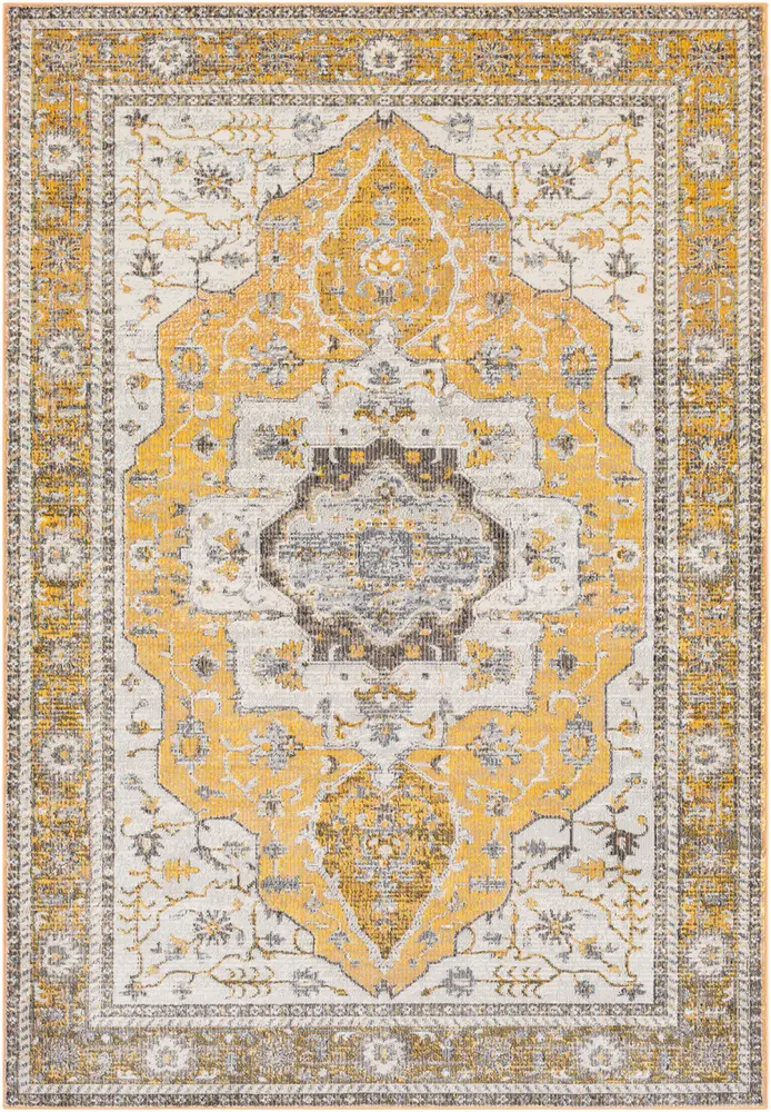 Aura Silk ASK-2322 Saffron Traditional Bordered Rug
