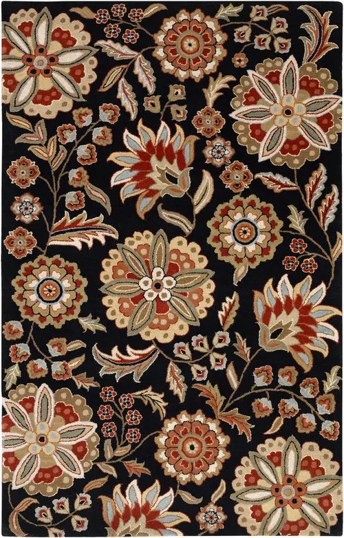Surya Athena ATH-5017 Black Floral Transitional Rug