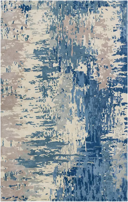 Surya Banshee BAN-3342 Dark Blue Abstract Silk Rug