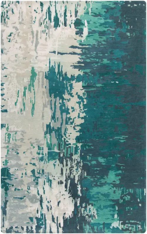 Surya Banshee BAN-3343 Teal Wool Abstract Rug