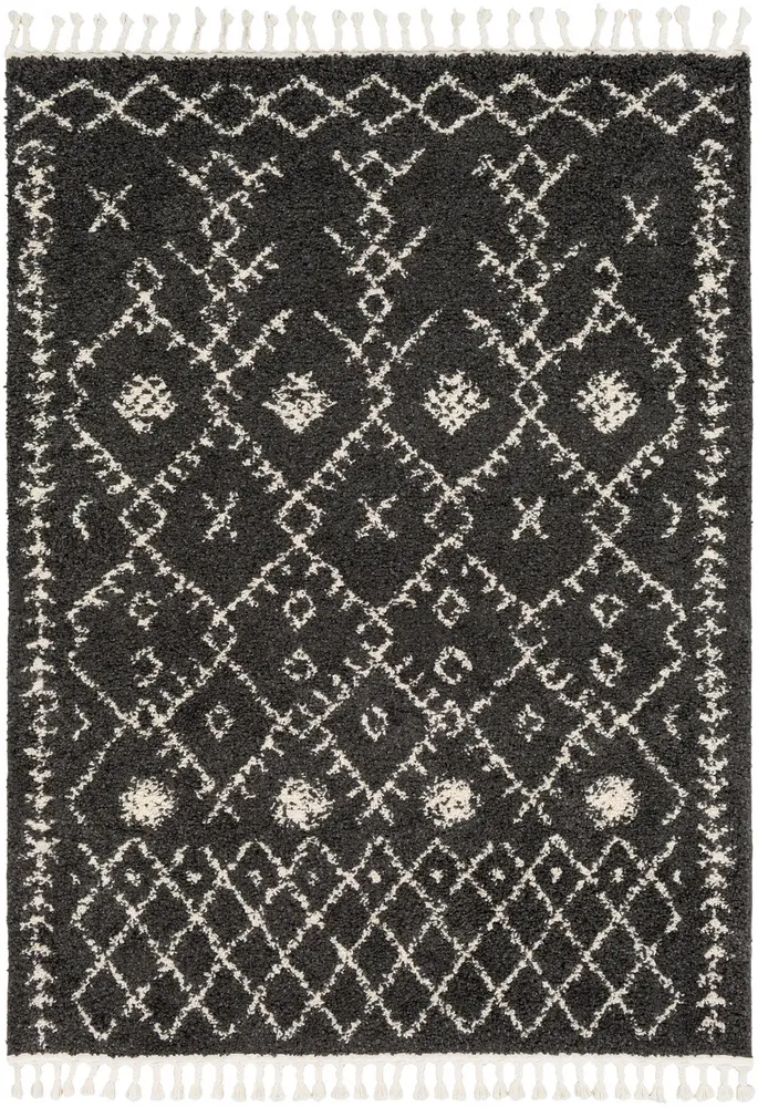Berber Shag BBE-2308 Charcoal Synthetic Shag Rug