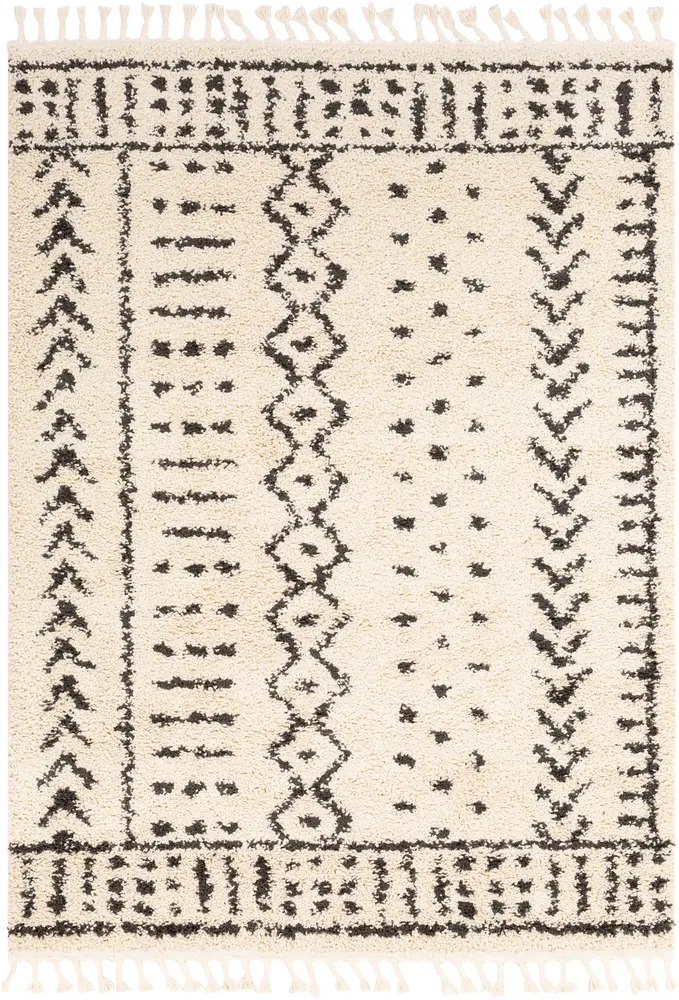 Berber Shag BBE-2311 Charcoal Shag Abstract Rug