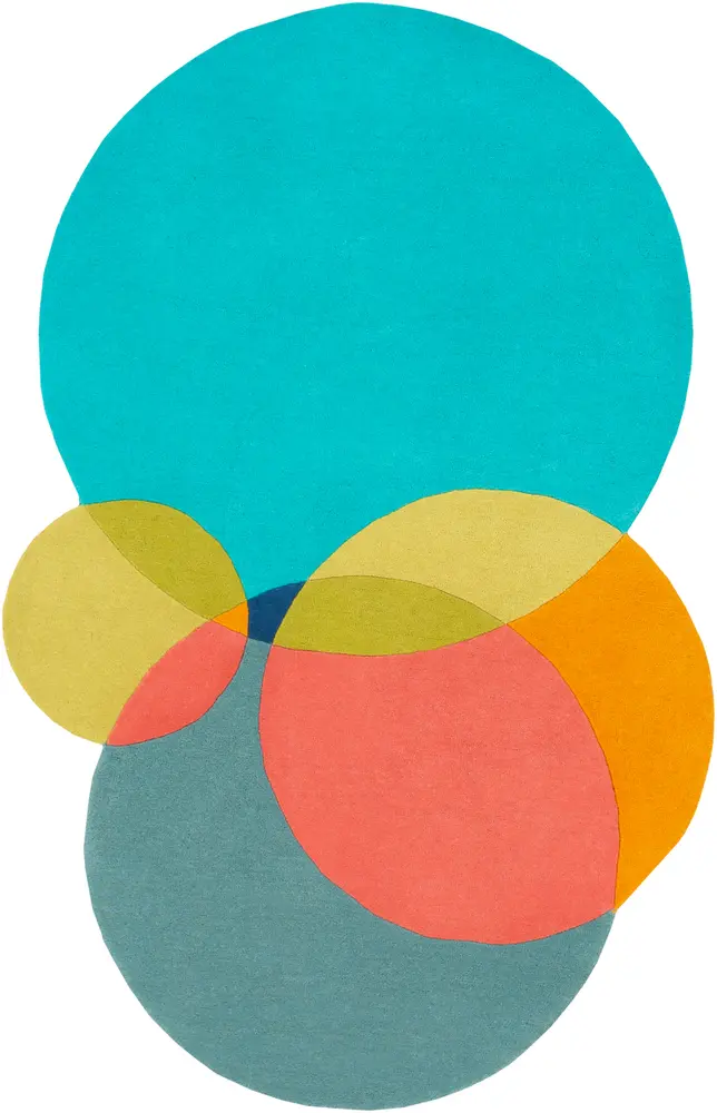 Beck BCK-1008 Teal Wool Abstract Rug